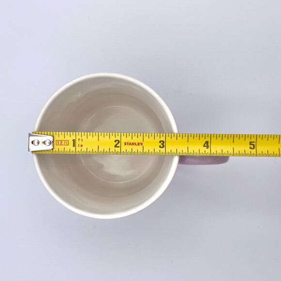 Vintage Mt Clemens Pottery Purple Cat Coffee Tea Mug "I'm a cat purr-son" - Picture 11 of 11